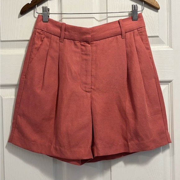 Aritzia Wilfred The Effortless Short 5” High Rise Linen Shorts Warm Sienna Sz 2 - Picture 9 of 16
